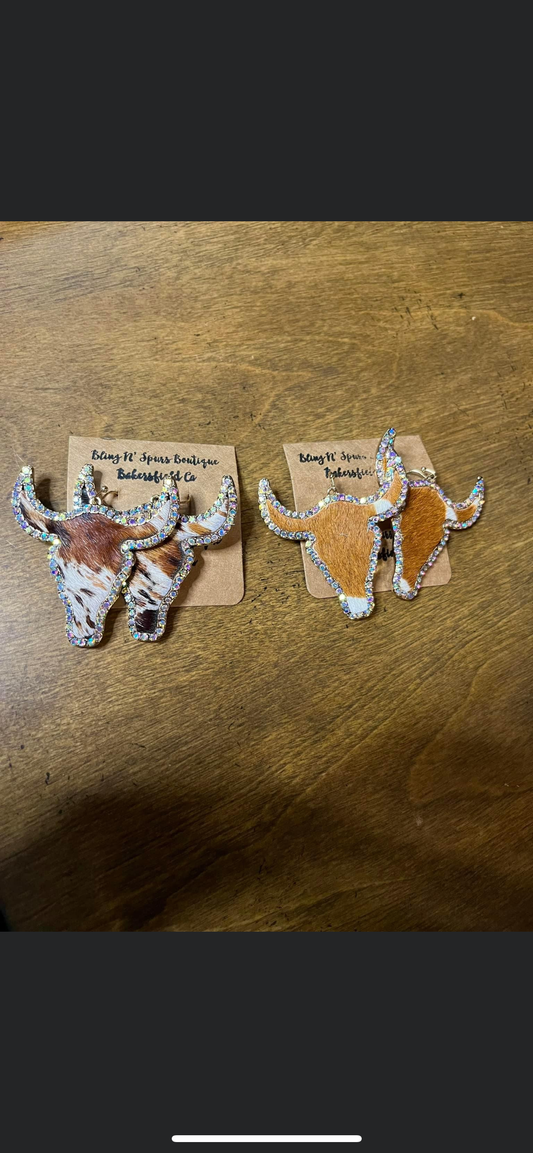 Bling steer earrings