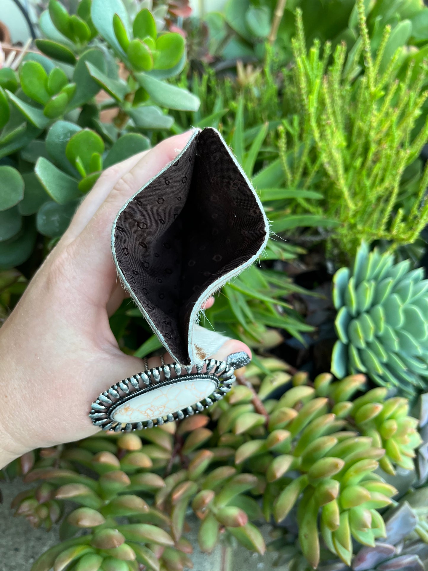 cowhide card holder