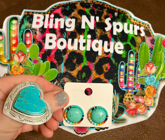beaded stud earrings