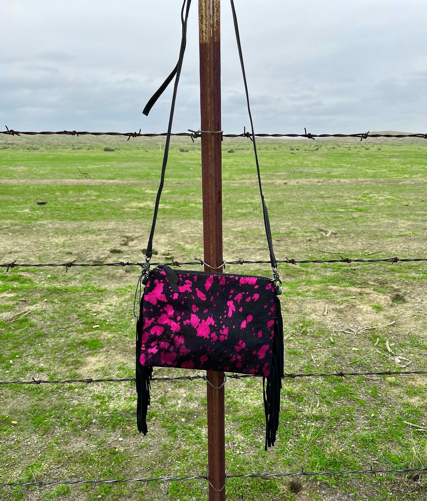 pink acid washed crossbody